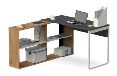 Table de bureau + étagère intégrée LEON - horizontal - SDZ CREATION